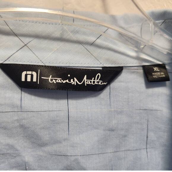 Travis Mathew Men's Blue Striped Light-Weight Short-Sleeved Button-up Shirt XL - Picture 4 of 5